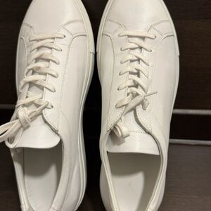 Gustin White Leather Sneaker 10 Men’s White Made In Italy (Common Projects Alt)